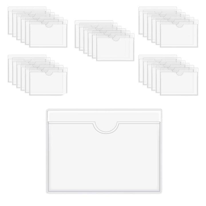 60Pcs SelfAdhesive Label Holder Card Pockets Label Holder Clear