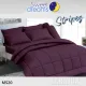 SWEET DREAMS (ชุดประหยัด) ชุดผ้าปูที่นอน+ผ้านวม ลายริ้ว สีม่วง Purple Stripe MS20 #สวีทดรีมส์ 5ฟุต 6ฟุต ผ้าปู ผ้าปูที่นอน ผ้าปูเตียง ผ้านวม