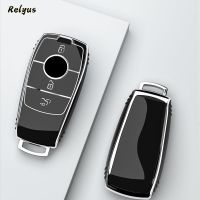 Soft TPU Car Remote Key Case Cover Shell for Mercedes Benz A C E S G Class GLC CLE CLA W177 W205 W213 W222 X167 AMG Accessories Key Chains