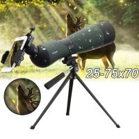 25-75x70 Zoom HD Telescope Spotting Scope Waterproof Monocular with Universal Phone Adapter Mount Tripod Hunting Optics Scope