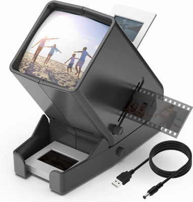 DIGITNOW!35mm Slide and Film Viewer, 3X Magnification LED Lighted Illuminated Viewing,USB Powered/Battery Operation-for 35mm Slides &amp; Positive Film Negatives(4AA Batteries Included)