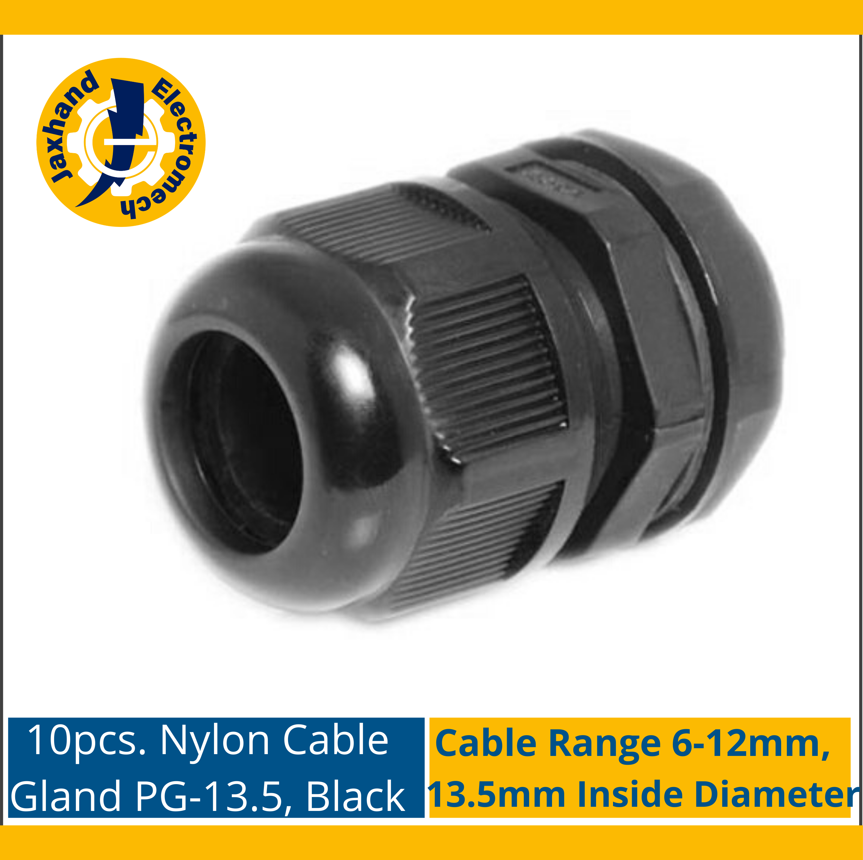 50x M20 Nylon Cable Gland with Locknut 7mm 10.5mm 50x Flex cable