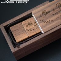 JASTER natural wood walnut usb wedding gift box usb flash drive pendrive 4GB 8GB 16GB 32GB 64GB usb stick