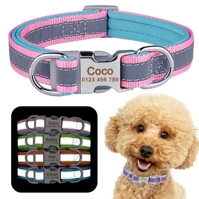 [HOT!] Airuidog Reflective Personalised Dog Collar Custom Engraved for Small Medium Large Dogs