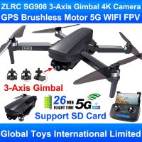 SG908 ZLRC KUN ใหม่พร้อมกิมบอล3แกนกล้อง4K ไร้แปรงถ่านมอเตอร์ GPS 5G โดรน4ใบพัด WIFI FPV RC การ์ดสนับสนุน SD