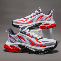 Trending Men Running Shoes Fire Colorful Walking Sneakers Flat Outdoor Sport Trainers Light Comfortable Male Jogging Footwear