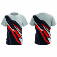 (All sizes are in stock)   Axellent Abstract Red T-shirt Sublimation Unisex Youth Muslim Polo Collar Qaanaaq Family T-shirt Baju Keluarga Jersey  (You can customize the name and pattern for free)