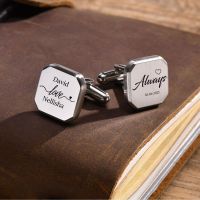 Mens Free Personalized Cufflinks for Dad Husband Waterproof Stainless Steel Shirt Cuff Button Jewelry Custom Groomsman Gifts Cuff Link