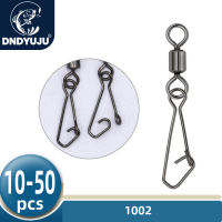 DNDYUJU 10/30/50 pcs ตกปลา Barrel Rolling Swivels Connector สแตนเลส Snap สำหรับตกปลา Lure Hook อุปกรณ์ตกปลา-anyengcaear