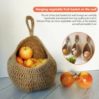 3pcs Hanging Fruit Basket Kitchen Hanging Storage Farm House Basket Jute Eco Teardrop Hanging Basket Bohemian Handwoven Fruit Decorative Basket