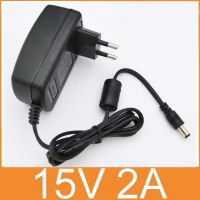 【In-demand】 EuroZone mall อะแดปเตอร์แปลง1PCS15V2A AC 100V-240V DC 15V ปลั๊กไฟ2000mA 2A ปลั๊ก EU 5.5Mm X 2.1-2.5Mm