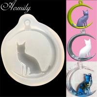 Amoliy DIY Moon Cat Silicone Mold Pendant Necklace Mold Jewelry Making Resin Mould Epoxy Casting Craft Tool Cake Decorating Tool Bread  Cake Cookie Ac