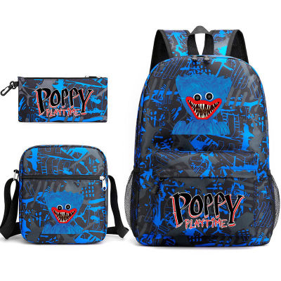 TOP☆2022 New Arrival Huggy Wuggy Poppy Playtime Game Three Piece Set Shoulder Bag Backpack Pen Bag 3 In 1