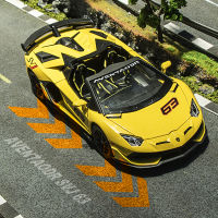 124 Lamborghini SVJ63ล้อแม็กรถแข่งรุ่น D Iecast โลหะของเล่นยานพาหนะรถรุ่นดึงกลับเสียงและแสงจำลองเด็กของขวัญ