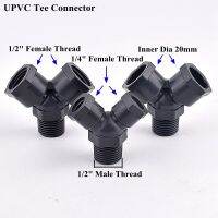 1pc 1/2" 1/4" Female/Male Thread 20mm UPVC Connector Garden Irrigation Y Type Tee Sampling Valve Aquarium Water Tank Fittings Watering Systems  Garden