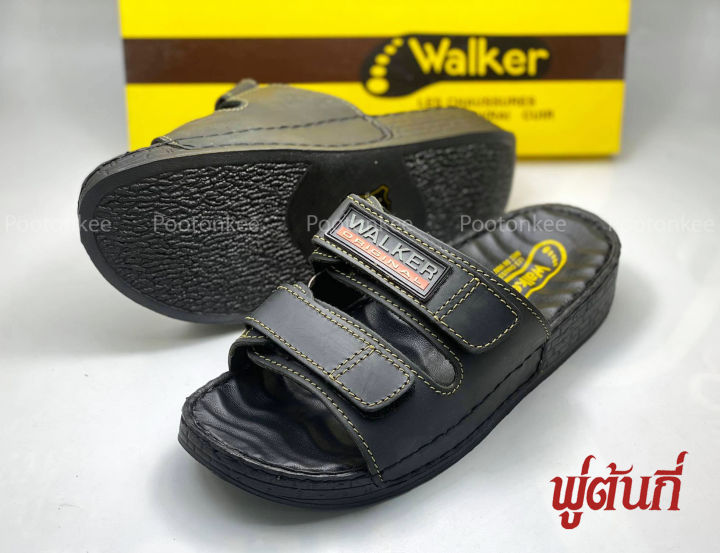 รองเท้า-walker-รหัส-wb552-รองเท้าแตะวอคเกอร์-สีดำ-น้ำตาล-ของแท้-100-หนังแท้