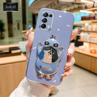 AnDyH New Design Phone Case for OPPO Reno 5 5G 4G Reno 5 Pro Reno 4 4Pro 4G Reno3 3Pro A91 Luxury 3D Stereo Duck Mobile Phone Holder Phone Case Fashionable and Comfortable Soft Case with