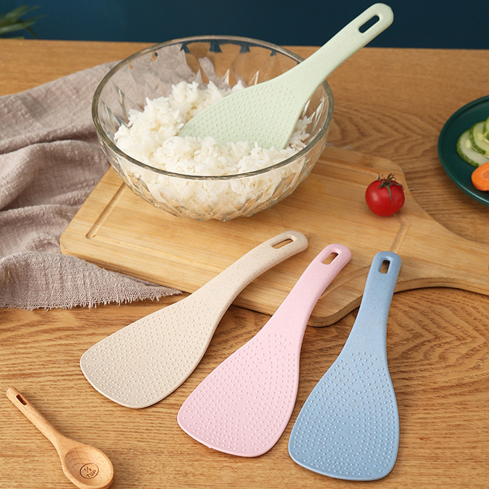 3 PCS, Pink, Green, Blue Non Stick Rice spoon Rice Spatula Premium Rice Cooker Rice Scoop Serving Spoons for Home Kitchen Tools Rice Paddle 