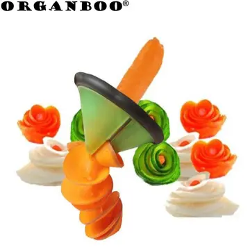  Kitchen Tools Accessories Gadget Funnel Model Spiral Slicer  Vegetable Shred Device Cooking Salad Carrot Radish Cutter 1pcs (Color :  Rose red): Home & Kitchen