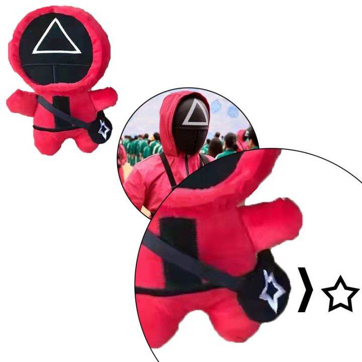 game-six-squid-round-red-guard-plush-toys-staff-worker-circle-watcher-triangle