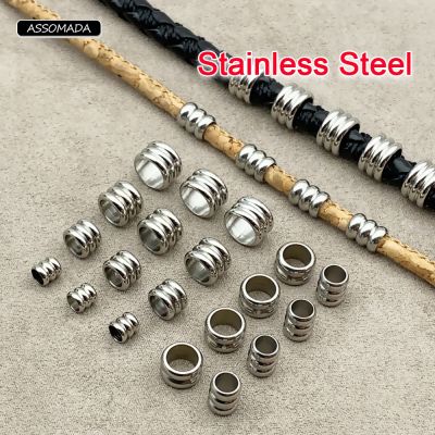 3/4/5/6mm Stainless Steel Ring For Leather Rope Bracelet Necklace Cord Ornament Connect Bead For DIY Jewelry Making Supplies