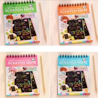 Hot Sale Kids 10 Pages/1 Book Colorful Scratch Note Sketchbook Paper Graffiti DIY Coils Drawing Book Color Random