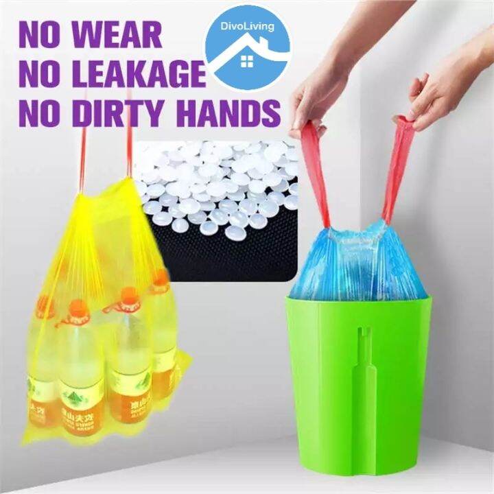 garbage bag 100 Pcs Big Rubbish Bag With String Home Garbage Bags Office Cleaning Kitchen Trash