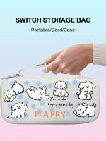 【lz】﹍ↂ  Cartoon Dog Print Storage Bag com alça Compatível com Switch 1Pc