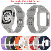 นาฬิกาข้อมือทรงสปอร์ตแบบกลไกหุ้มเกราะสำหรับ Apple Watch 38mm 40มม. 41มม. 42มม. 44มม. 45มม. 49มม. 49มม. สายนาฬิกาซิลิโคนแบบนิ่มสำหรับ Apple Watch Series 7 SE 6 5 4 3 2 1