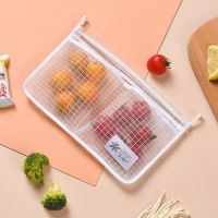 12pcs Refrigerator Storage Mesh Bag Portable Seasoning Food Snacks Net Bag Double Compartment Hanging Bag Kitchen Accessories