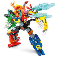 Baby Semp 103132-37 Steel Mech Six-In-One Deformation Dinoking Boy Assembly Small Particle Building Blocks Toy