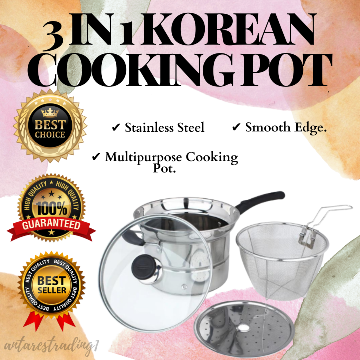 Bet Seller 3 in 1 STAINLESS STEEL KOREAN COOKING POT 3in1 Korean
