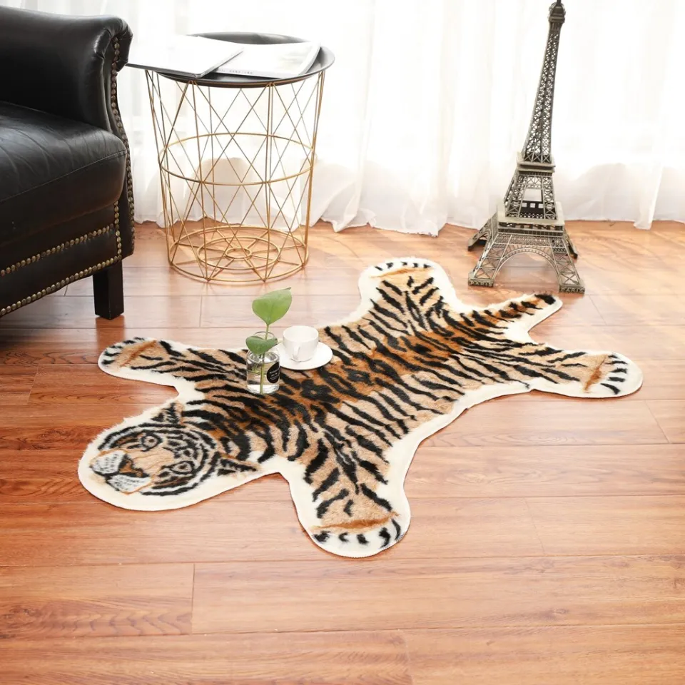 Small Decorative Faux Tiger Skin Area Rug Floor Mat 80 x 108cm