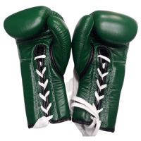 Windy  Lace up Gloves (8,10,12,14,16 oz ฺ) Dark green Genuine Leather  Muay Thai MMA K1 นวมเชือก วินดี้สปอร์ต สีเขียวแก่ ทำจากหนังแท้