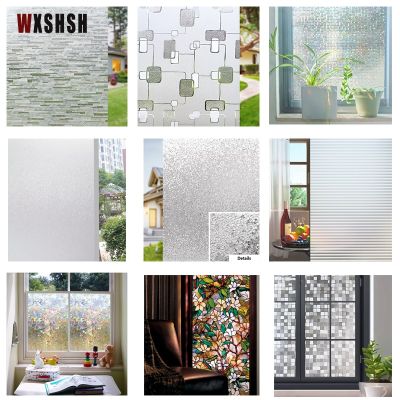 Frosted Window Privacy Stickers Static Clings Decorative Stained Vinyl 3D Window Decals PET for Glass Covering Door and Kitchen