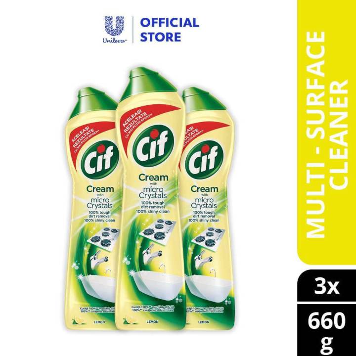 cif-cleaning-cream-660ml-x-3-ผลิตภัณฑ์ขจัดคราบฝั่งลึก-กลิ่นเลม่อน-และ-ออริจินัล-660-ml-cif-cream