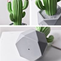 Nordic Creative Home Decor Artificial Cactus Resin Statue Succulents Plant Potted Figurines Living Room Desktop Decoration