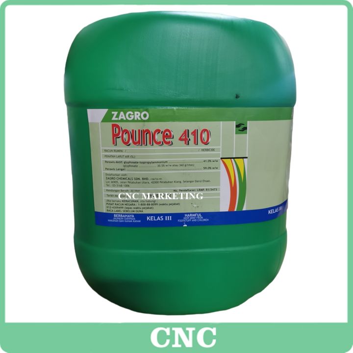 4l Pounce 410 Zagro Glyphosate Isopropylammonium 41 0 Racun Rumput