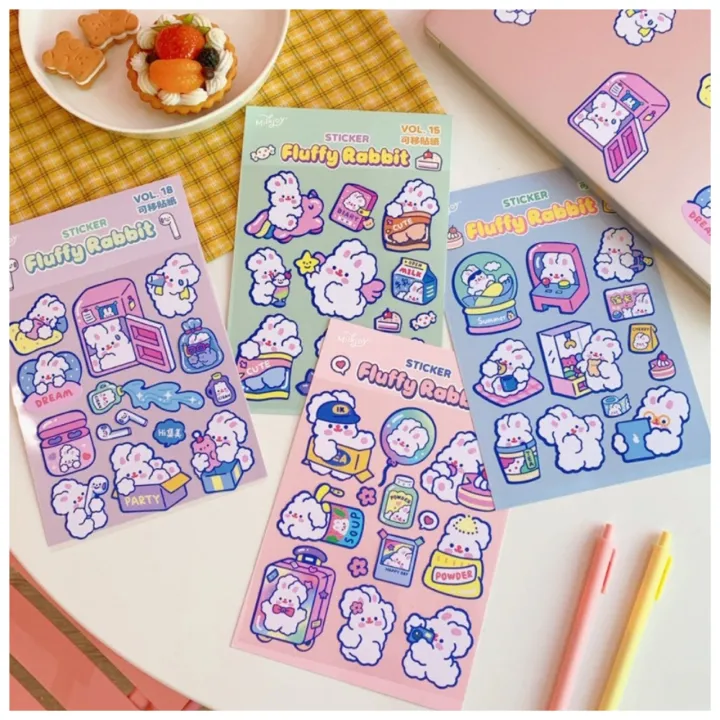 💙 สติ๊กเกอร์ รุ่น กระต่าย Sticker น่ารัก สำหรับติดตกแต่ง DIY ติดแน่น ทน ...