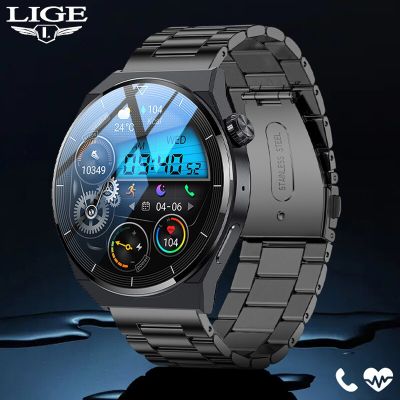 LIGE Smart Watch สำหรับผู้ชาย2023บลูทูธรับสายนาฬิกากันน้ำกีฬาติดตามการออกกำลังกายผู้ชาย S Mart W Atch Relógio Masculino