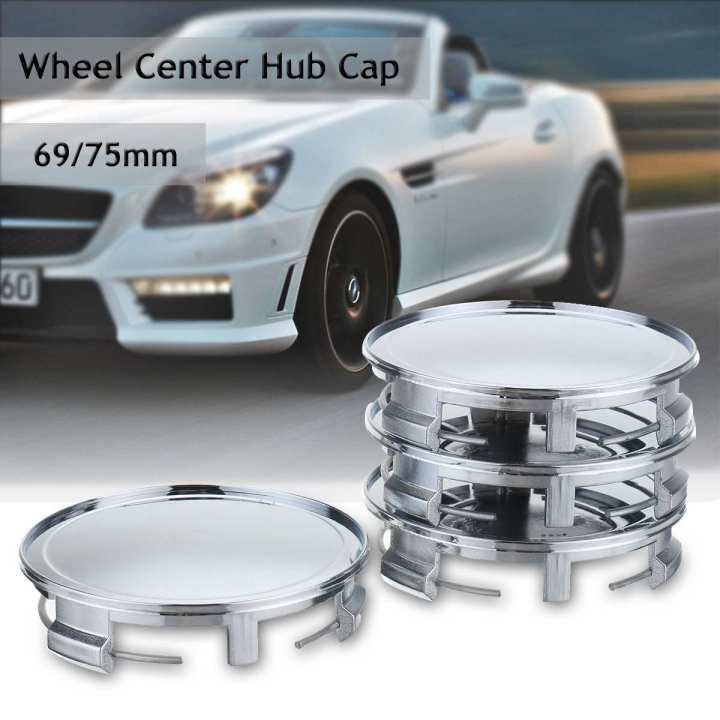 Black 4 Piece 75mm Car Wheel Center Hub Cap Cover For Benz An E S C Clk