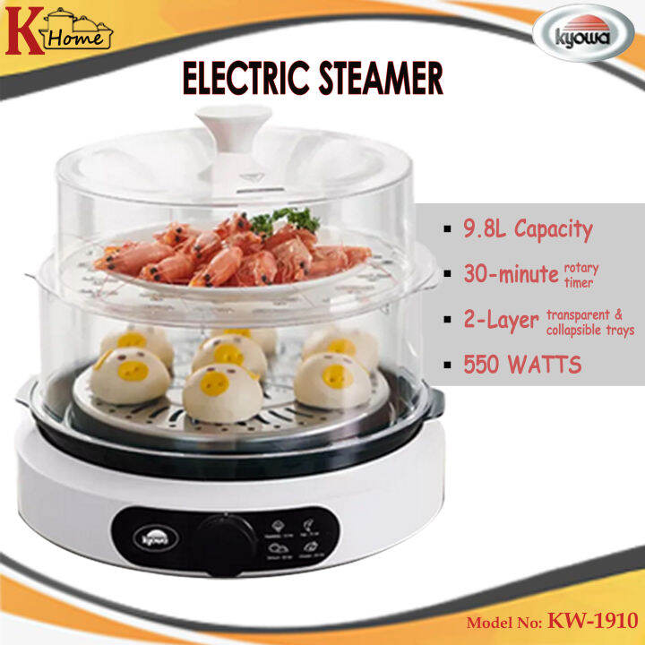 KyowaKW1910 Electric Steamer/ 2Layer Transparent & Collapsible