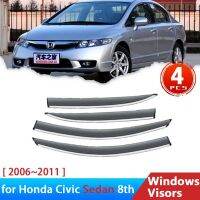 กระจก4X สำหรับ Honda Civic FA FD FG Acura CSX 2006 ~ 2011อุปกรณ์เสริม Deflectors หน้าต่างด้านรถยนต์ Visor Trim Visor Trim คิ้วกันฝน GUARD