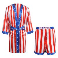 Boxing King Boxing Rocky Balboa childrens shirt boxing suit American Stars and Stripes Robe Italian Stallion Costume toy