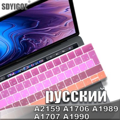 N ฝาครอบแป้นพิมพ์แล็ปท็อปสำหรับ Macbook Pro 13 15ทัชบาร์ฟิล์มป้องกันแป้นพิมพ์เคสแป้นพิมพ์สี A2159 A1989A1990 A1707