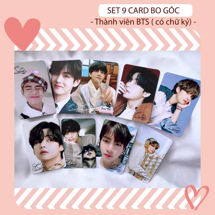 Set 9 Card Bts Đủ Thành Viên Jungkook V Rm J-Hope Jin Suga Jimin ( Ép Lụa +  Bo Góc) | Lazada.Vn