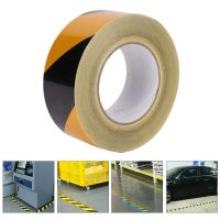 1Pcs 50mmx46m PVC Safety Reflective Self-Adhesive Tape Black Yellow/Red White Warning Tapes For Sidewalk Floor Vehicle Building Safety Cones Tape