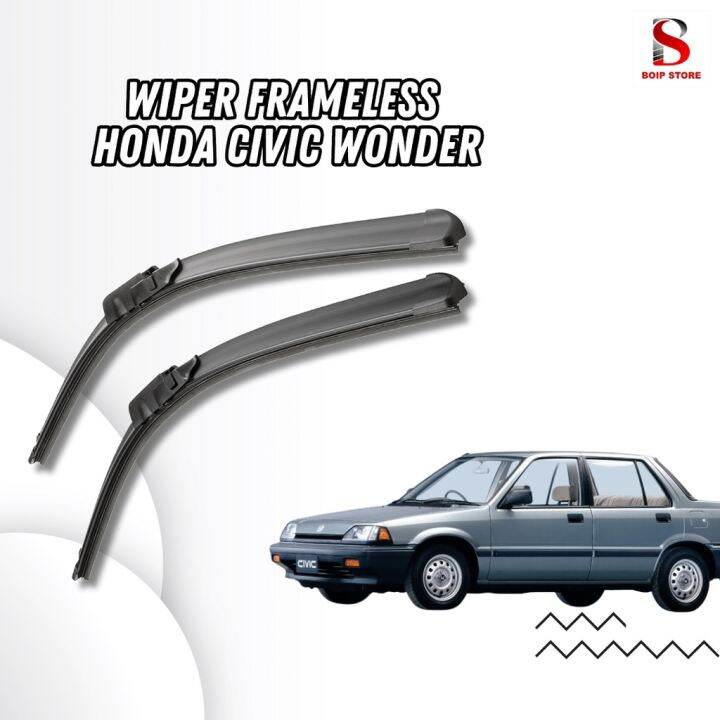 1 SET (2 PCS) Wiper Honda Civic Wonder Model Frameless Tanpa Rangka ...