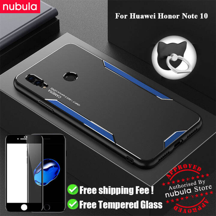 nebula-สำหรับ-huawei-honor-หมายเหตุ10-6-95นิ้ว-ปลอกโลหะอะลูมินัมอัลลอย-matte-เคสหลัง-anti-scratch-hp-honor-note10โทรศัพท์มือถือกรณีแหวนป้องกันผู้ถือชุดทำความสะอาดหน้าจอฟรีกระจกนิรภัยสำหรับ-huawei-hono