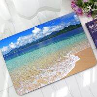 Beach Waves Pattern Home Rubber Doormat Outdoor Anti-slip Bathroom Mats Bedroom Carpets Bedside Mat Kitchen Area Rug